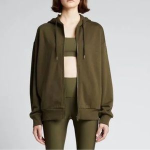 Brown Alo Hype Full Zip Hoodie